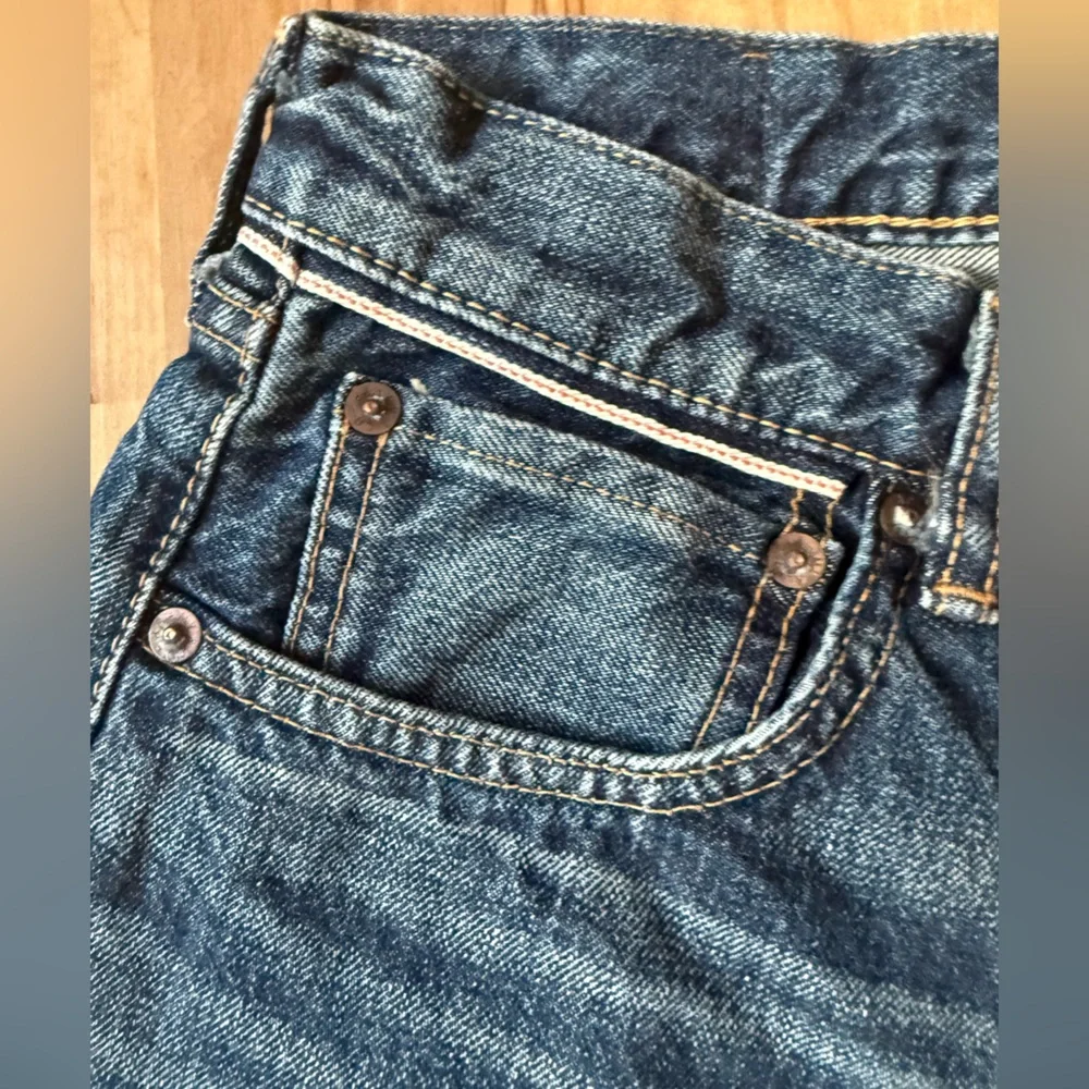 Moussy Vintage Dark Blue Wilson 100% Cotton Denim Frayed Hem Shorts NWT Size 30 - Picture 10 of 13